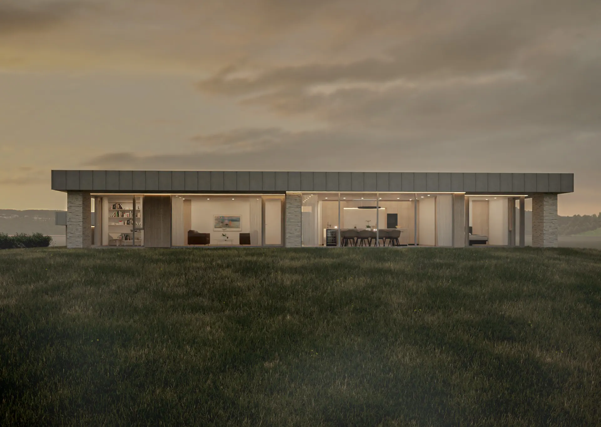 Moderne bolig tegnet af Arkition med teglfacade og metalbeklædning