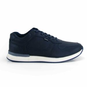 Tenis en cuero azul para hombre