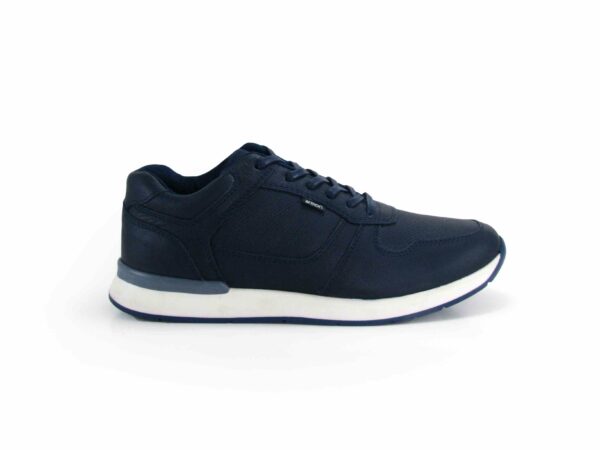 Tenis en cuero azul para hombre