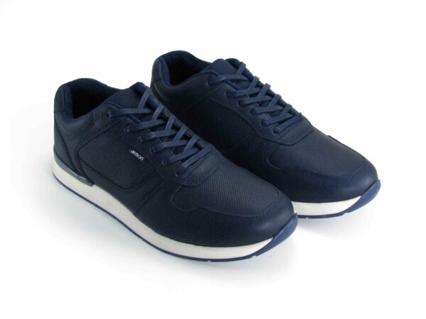 Tenis en cuero azul para hombre