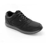 Tenis en cuero negro para hombre