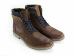 Botas en cuero para hombre con cremallera