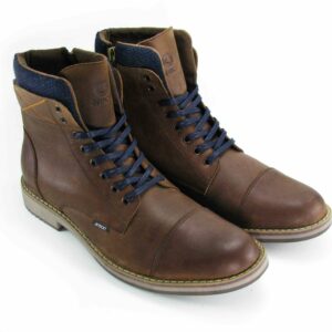 Botas en cuero para hombre con cremallera