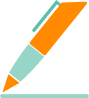 Icône de stylo illustrant la retranscription de l'intégralité des cours de la formation