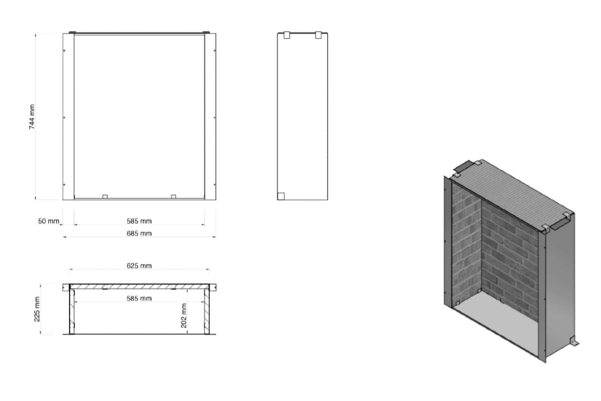 Xaralyn inbouw unit L met steendecor bio-ethanol haard-line_image