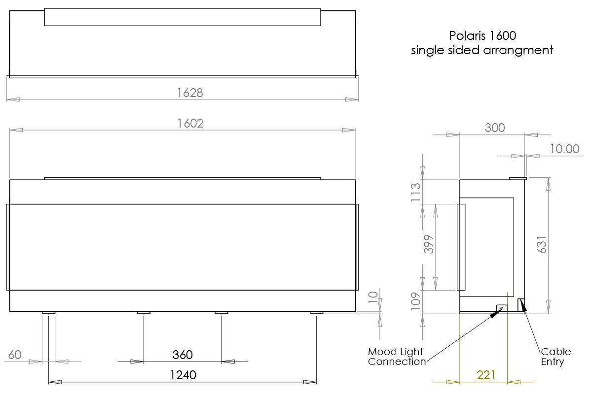 Charlton & Jenrick Polaris 1600mm Elektrische Haard Tweezijdig-line_image