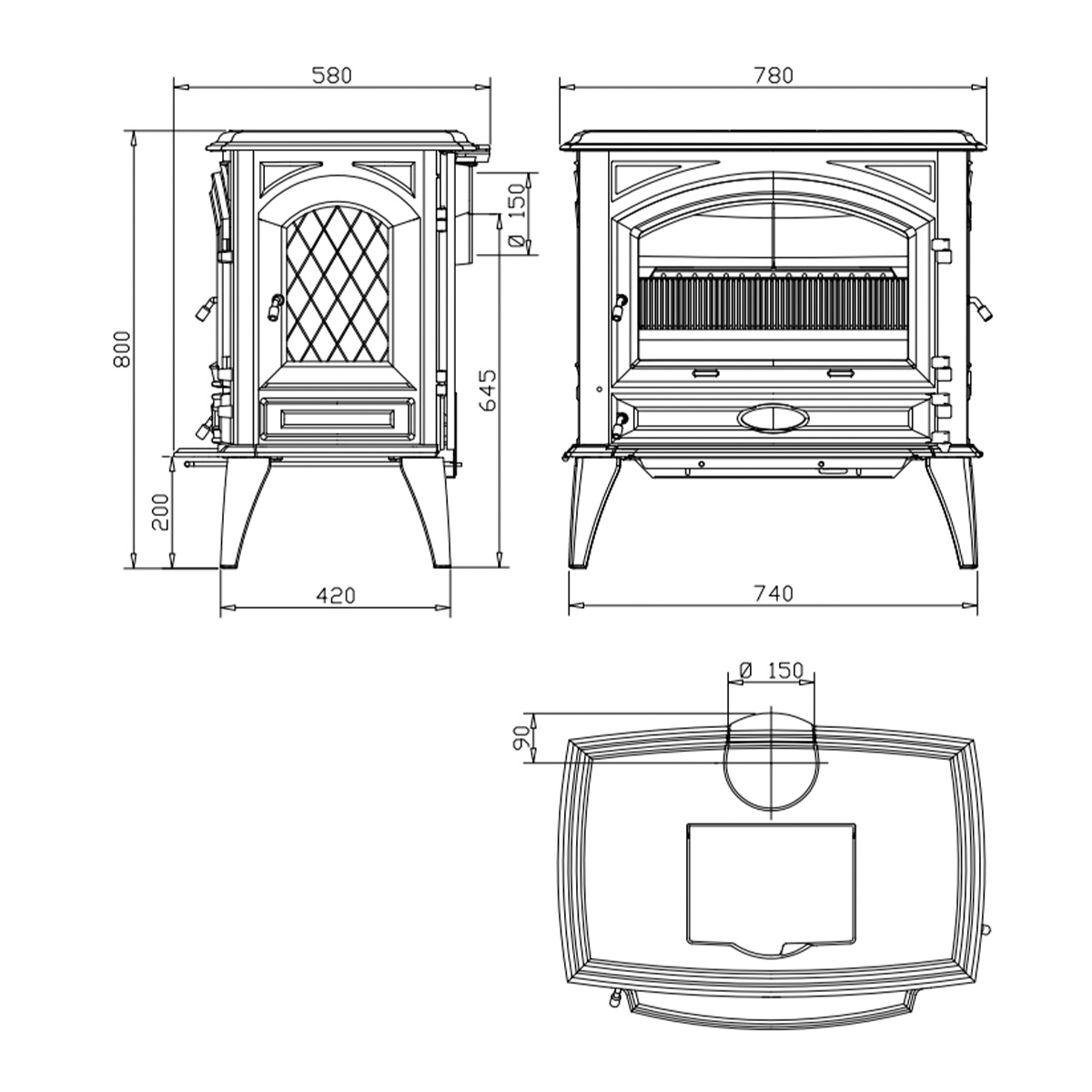 Dovre 760MD Houtkachel-line_image