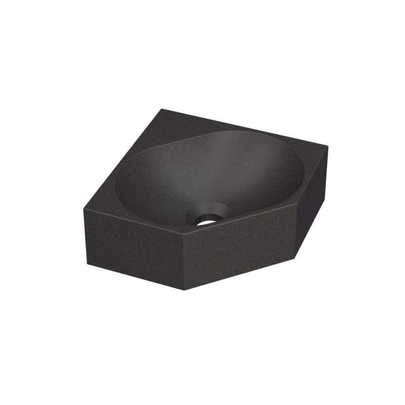 INK - Hoekfontein quartz zonder kraangat - Quartz zwart - 270x270x100