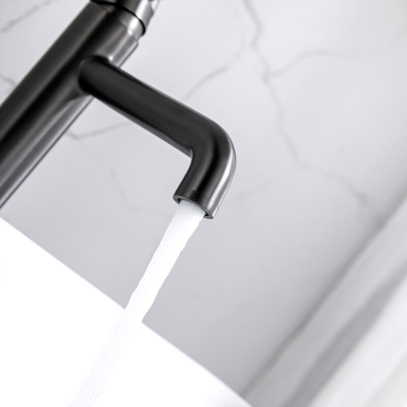Wastafelkraan Amore Opbouw Mat Zwart Hoog Rond 1 Greeps - Afbeelding 8