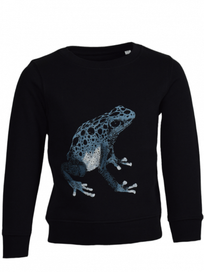 Sweater Pijlgifkikker kind biokatoen zwart