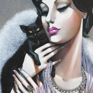 Lady with Black Cat, 100x60aaa