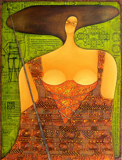 SAFRANOW_Dame mit Queue 80x60