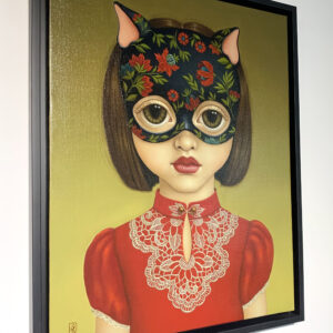 Cat Girl Red 40x50cm framed