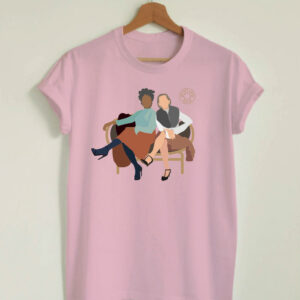 T-shirt lyserød med illustration