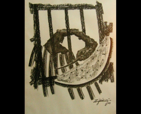 Dibujo Carboncillo 25 Liberfreeden Obra del Artista Roberto Jiménez