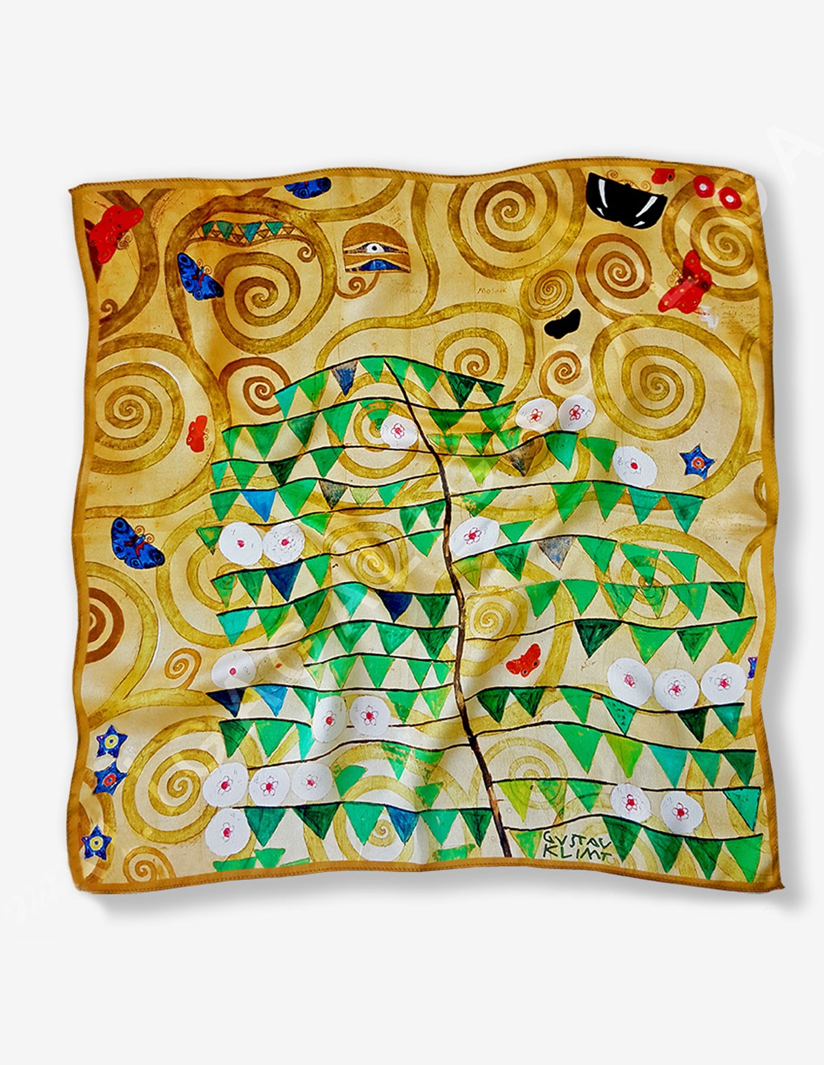 Gustav Klimt Tree of Life Tablo İpek Fular 55x55