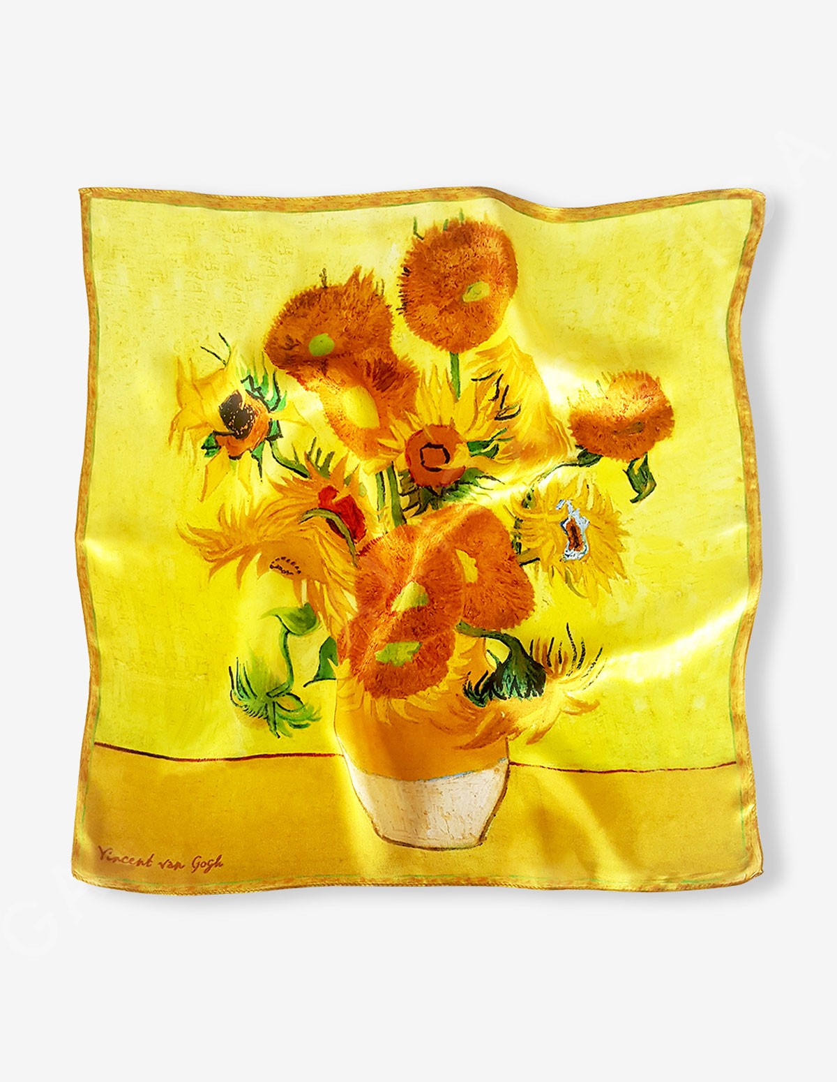 Vincent Van Gogh Sunflowers Tablo İpek Fular 55x55
