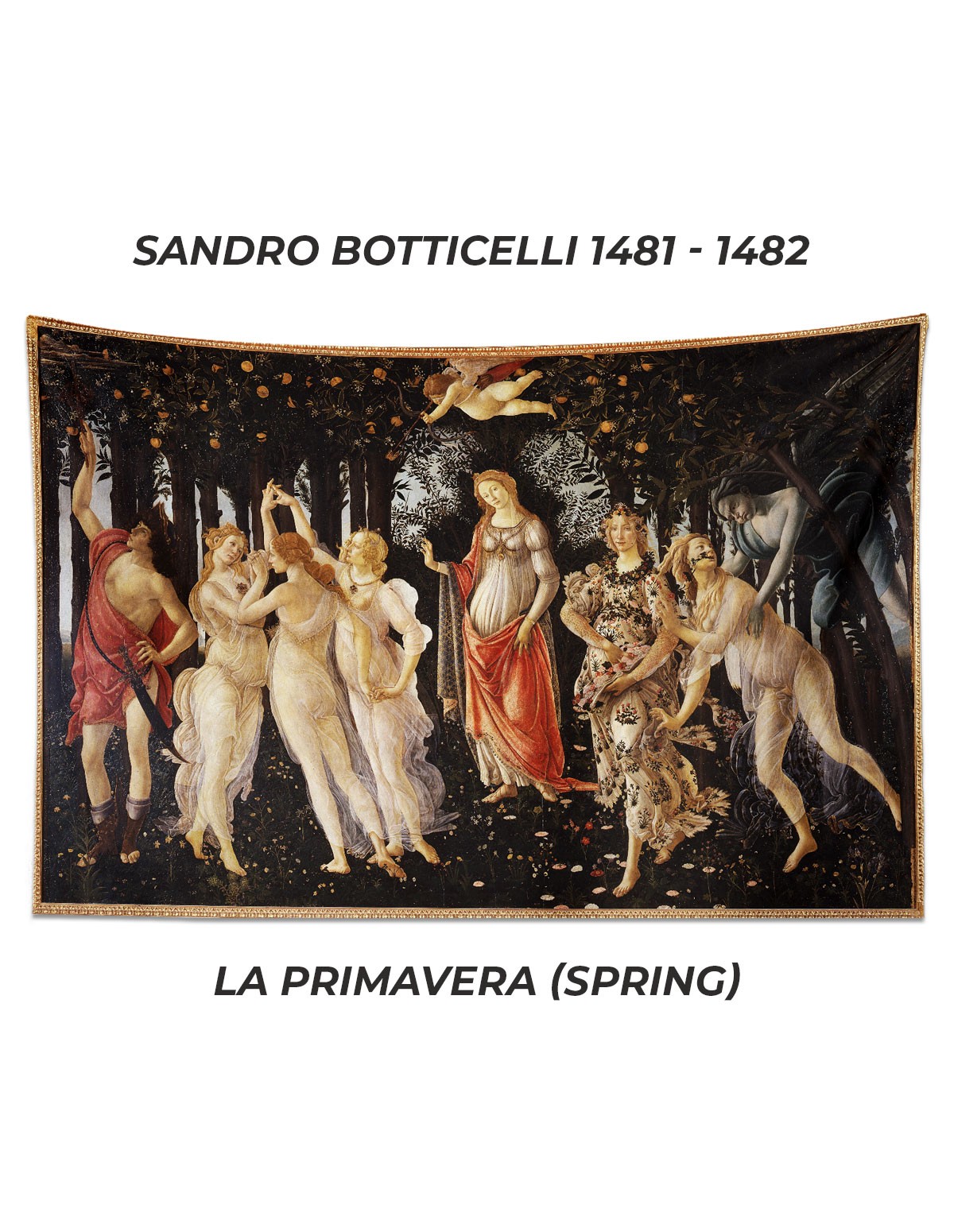 Sandro Botticelli 1481 – 1482 La Primavera (Spring) Väggbonad v 3