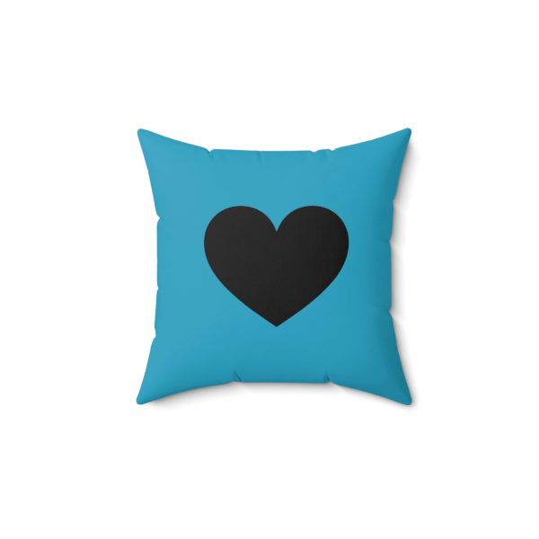 Turquoise Pillow Black heart