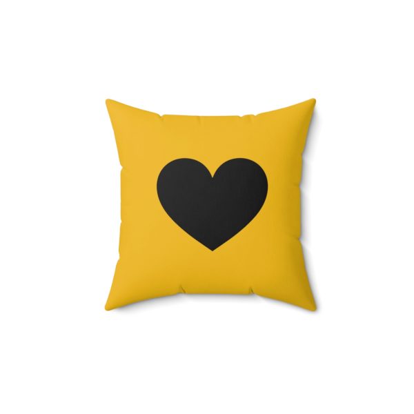 Yellow Pillow black heart