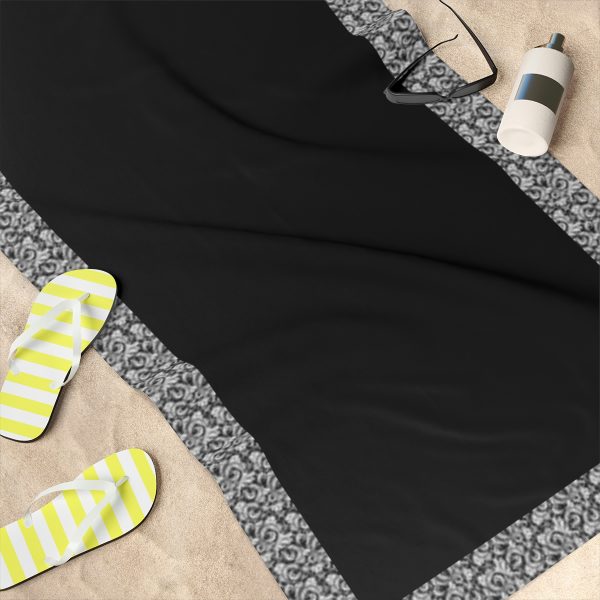 Beach Towel black with patterns