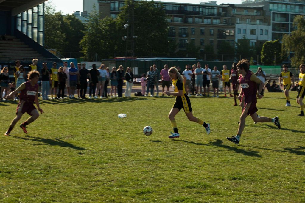 Bands playing football