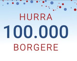 Fejring af Randers kommune har rundet 100.000 borgere. @ Grønningen (marken nord for kirken på Nørregade)