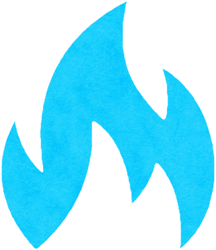 Symbol for flamme, tegnet med akvarel, der symboliserer vækst, passion og udvikling