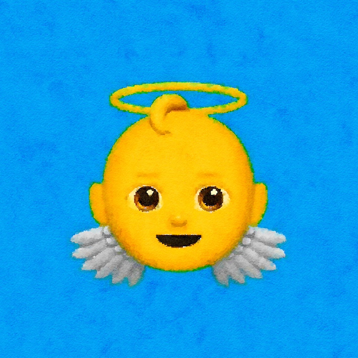 Billede af en baby-emoji, der viser at selvom man har fået en lille engel kan det godt være svært at være far