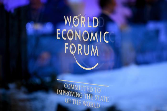 logo of the World Economic Forum on a window