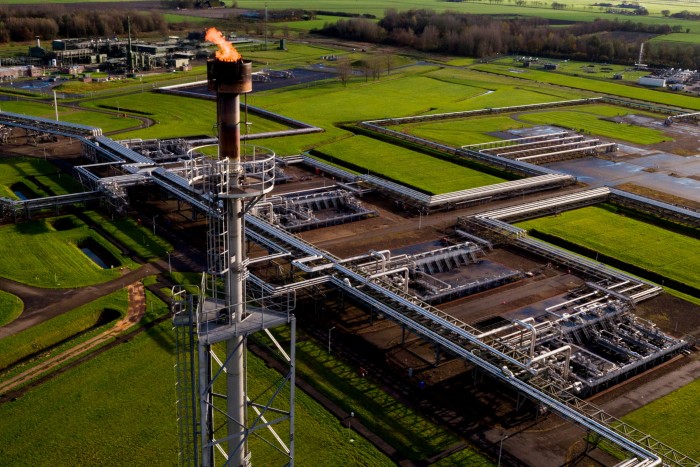 A natural gas extraction plant and pipework 