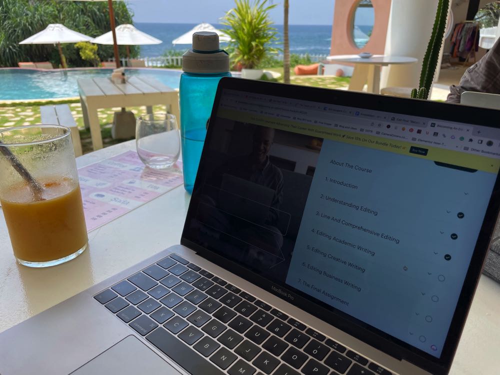 taking a proofreading course online as a digital nomad computer