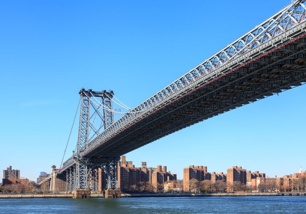 A view of Williamsburg Bridge in New York City.