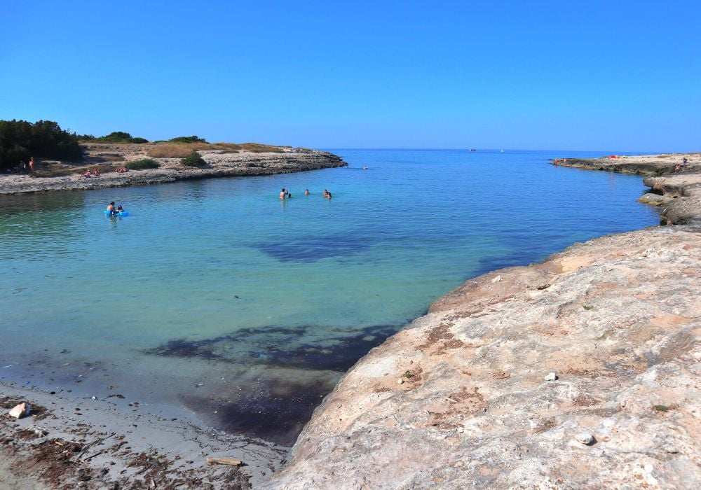 A stunning view of Torre Beach Pozzelle in Ostuni.