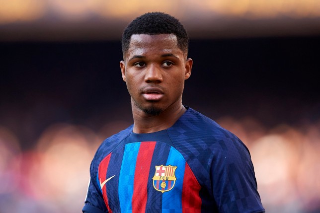 BARCELONA, SPAIN - MARCH 05: Ansu Fati of FC Barcelona looks on during the LaLiga Santander match between FC Barcelona and Valencia CF at Spotify Camp Nou on March 05, 2023 in Barcelona, Spain. (Photo by Silvestre Szpylma/Quality Sport Images/Getty Images)