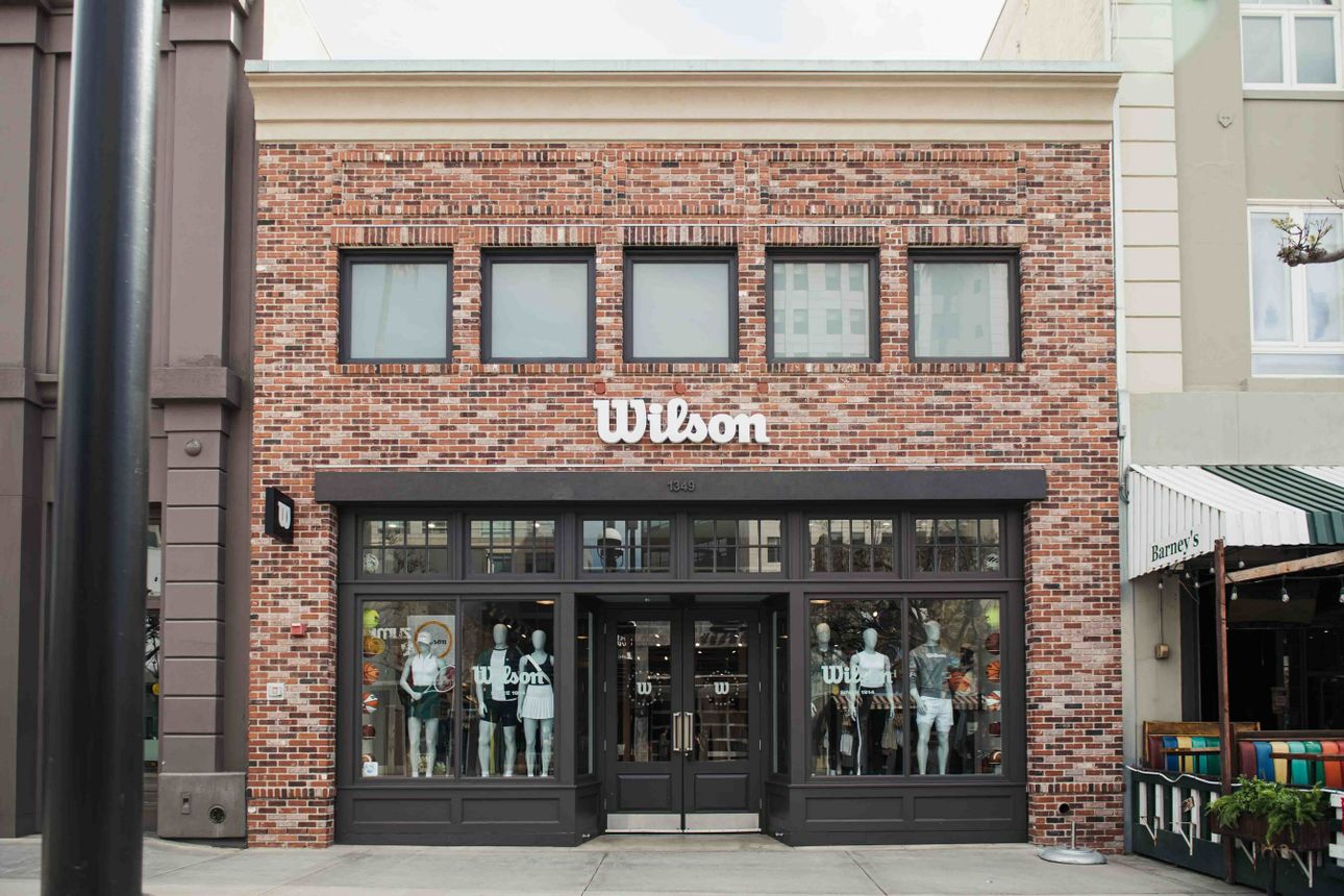 Exterior shot of a Wilson Sporting Goods store.