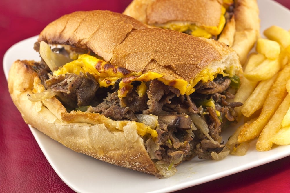 A delicious Philly cheesesteak