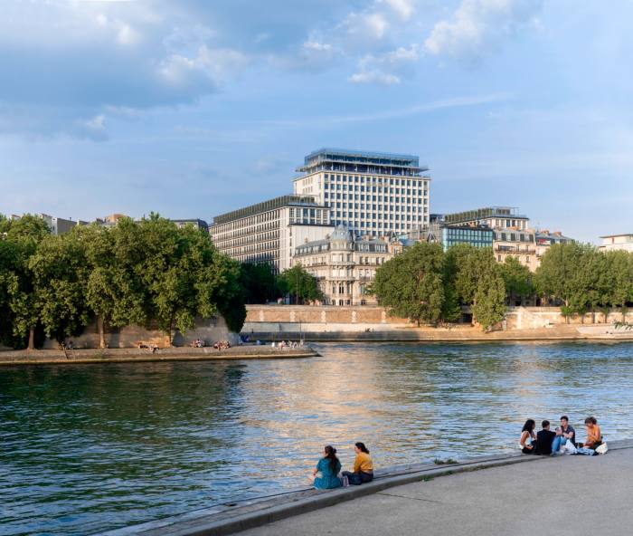 A view from across the Seine of the La Félicité complex 