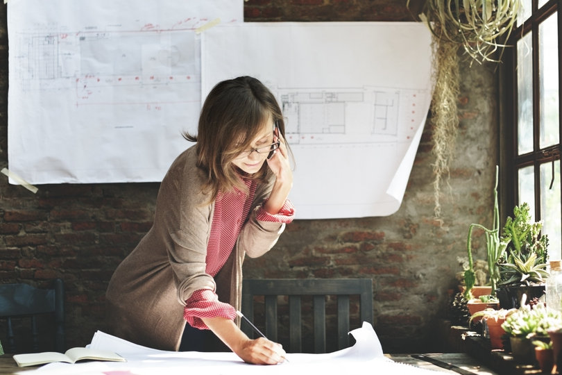 Busy and motivated businesswoman