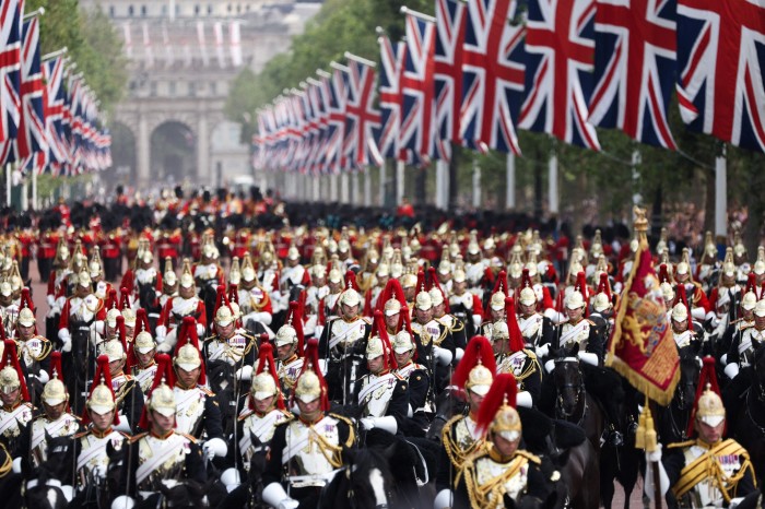 A troop of Royal Guardsmen on horseback in last year’s Trooping the Colour parade