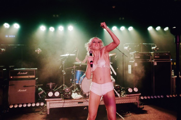 The lead female singer of Australian punk band Amyl and the Sniffers on stage at at last year’s Always Live festival