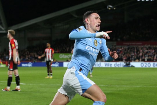 Phil Foden scored a hat-trick in Man City's win over Brentford on Monday