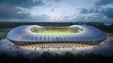 An artist’s impression of Forest Green Rovers’ proposed wooden stadium
