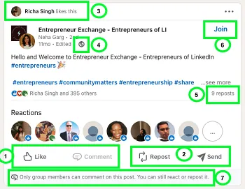 LinkedIn group post example