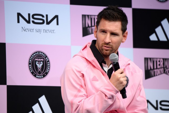 TOKYO, JAPAN - FEBRUARY 06: Lionel Messi of Inter Miami CF speaks at the Inter Miami press conference on February 06, 2024 in Tokyo, Japan. (Photo by Kenta Harada/Getty Images)