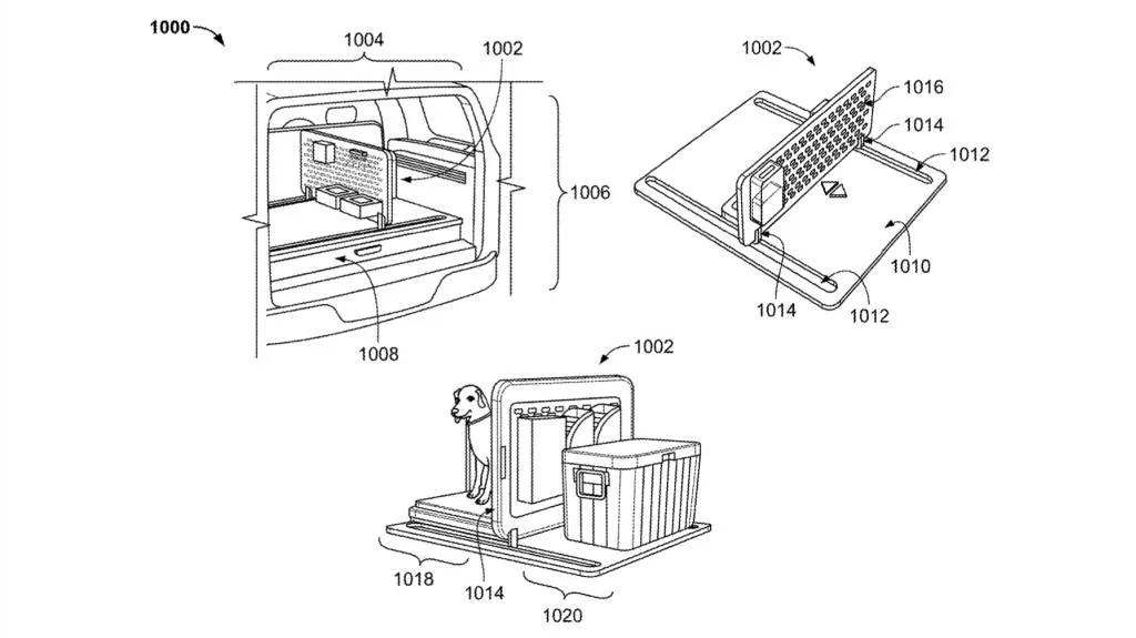 Rivian cargo divider patent image