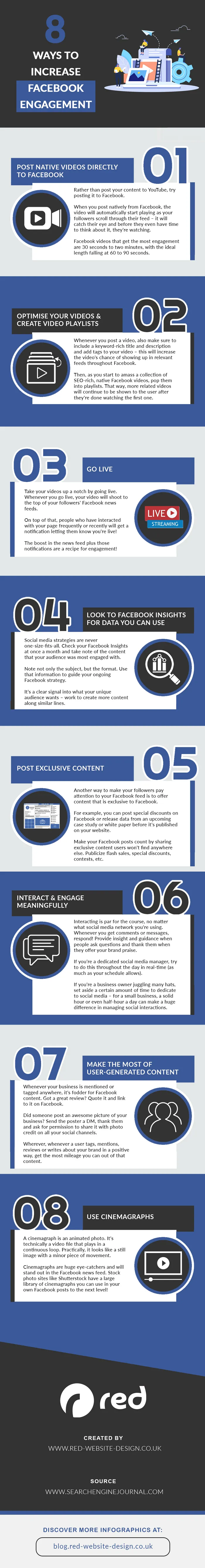 8 Ways to Boost Facebook Page Engagement Infographic
