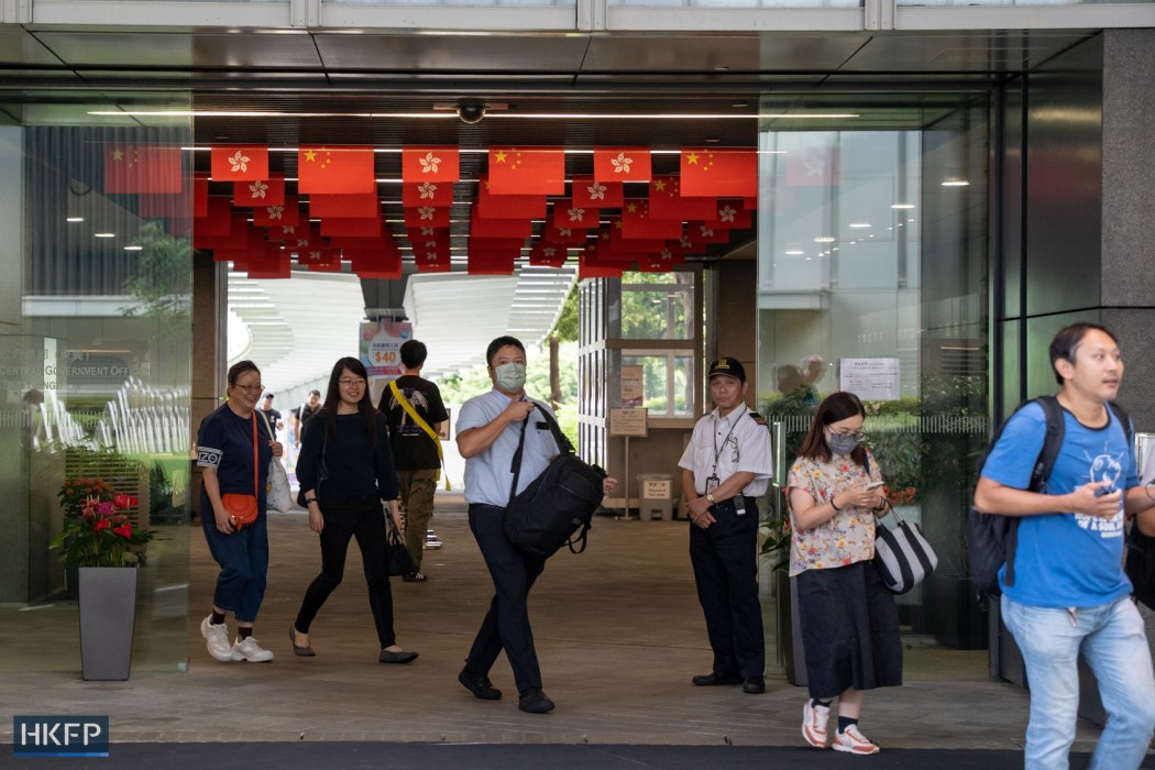 Civil servants photographed at the Central Government Officers. File photo: Kyle Lam/HKFP.