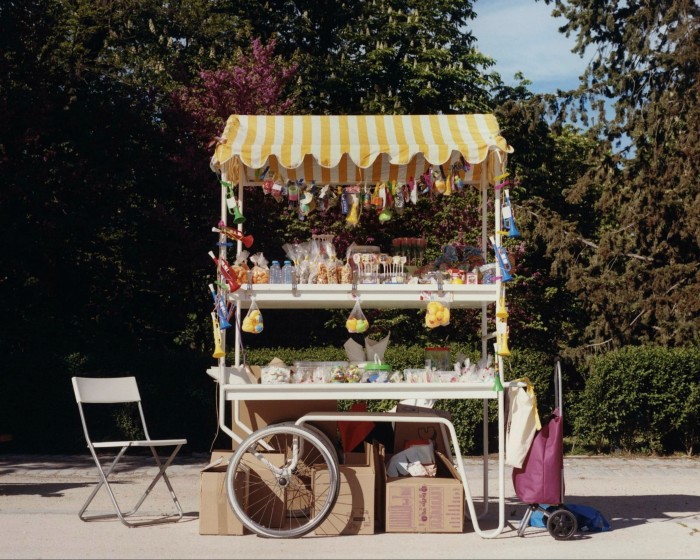 A stall selling sweets in the park