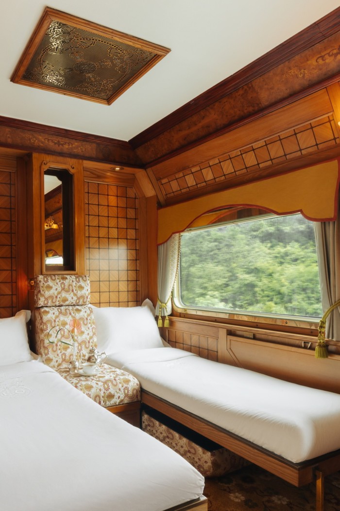 Two beds in a train cabin